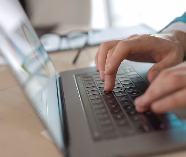 Typing on a secure laptop